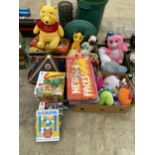 AN ASSORTMENT OF CHILDRENS TOYS TO INCLUDE VINTAGE AND RETRO BOARD GAMES ETC