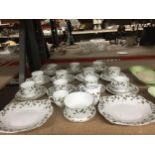 A TUSCAN BONE CHINA FLORAL 'FLORIDA' PATTERN PART TEA SET, CUPS, SAUCERS ETC