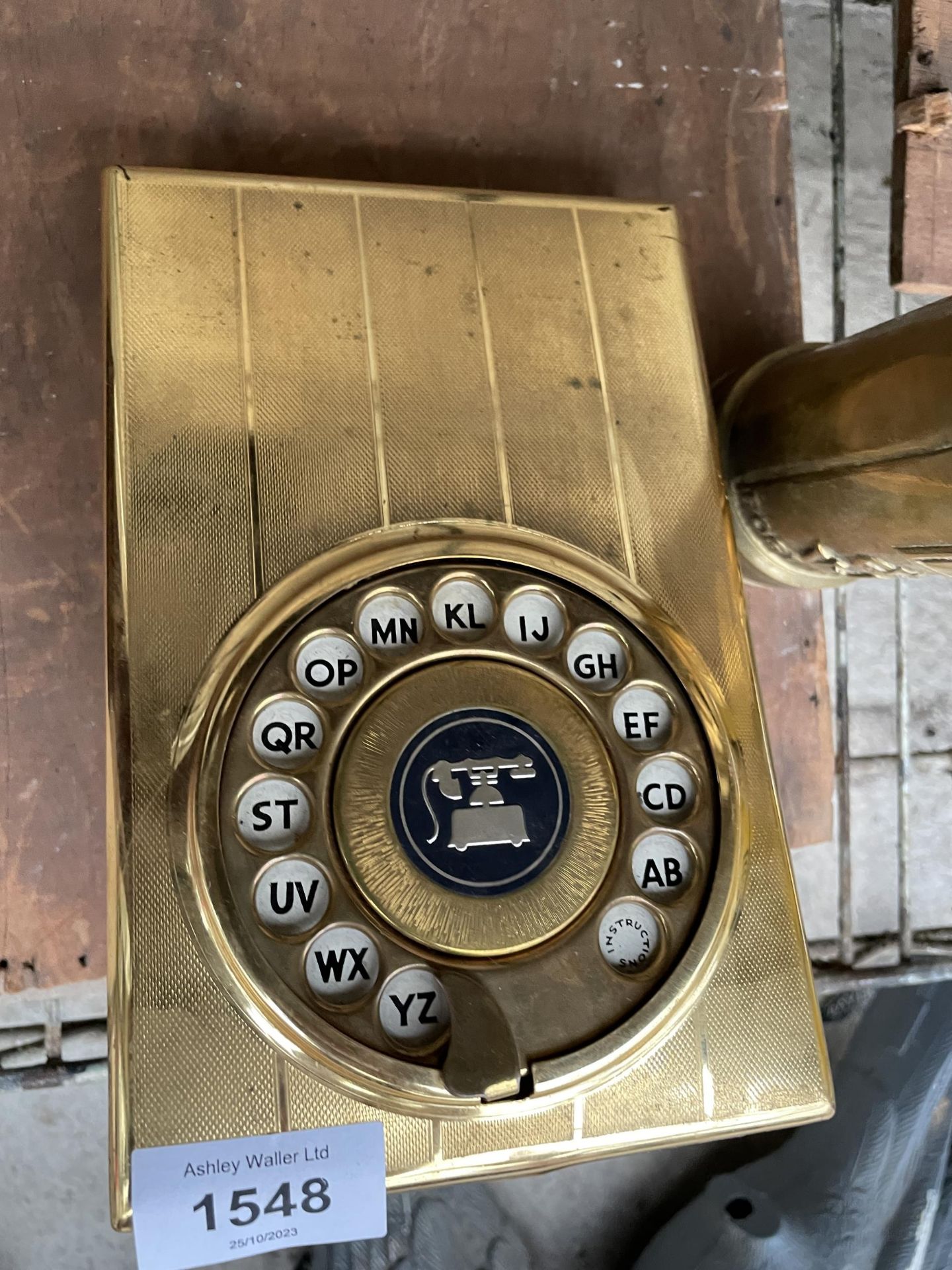 A VINTAGE DIALPAD BY STRATTON PHONE BOOK AND A BRASS POST BOX MONEY BOX - Image 2 of 4