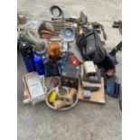 AN ASSORTMENT OF ITEMS TO INCLUDE LAMPS, WALLETS AND KITCHEN ITEMS ETC