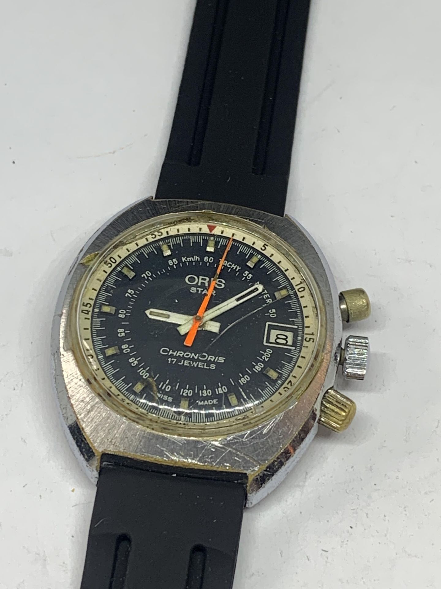 A VINTAGE ORIS CHRONORIS 17 JEWELS STAR WRIST WATCH SEEN WORKING BUT NO WARRANTY - Image 2 of 5