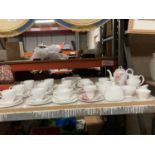 A PART ROYAL SUTHERLAND PART TEASET TO INCLUDE A COFFEEPOT TOGETHER WITH A FURTHER WHITE TEASET