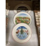 A GROUP OF THREE VILLEROY & BOCH CABINET PLATES, CHRISTMAS EXAMPLES ETC