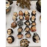 A LARGE COLLECTION OF CERAMIC 'FACE POTS' TO INCLUDE NELLIE, MARTIN LUTHER KING, MUHAMMAD ALI,