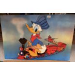 A DISNEY DONALD DUCK PRINT ON BOARD