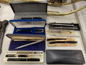 A COLLECTION OF BOXED PENS , STOCKPORT COUNTY ETC