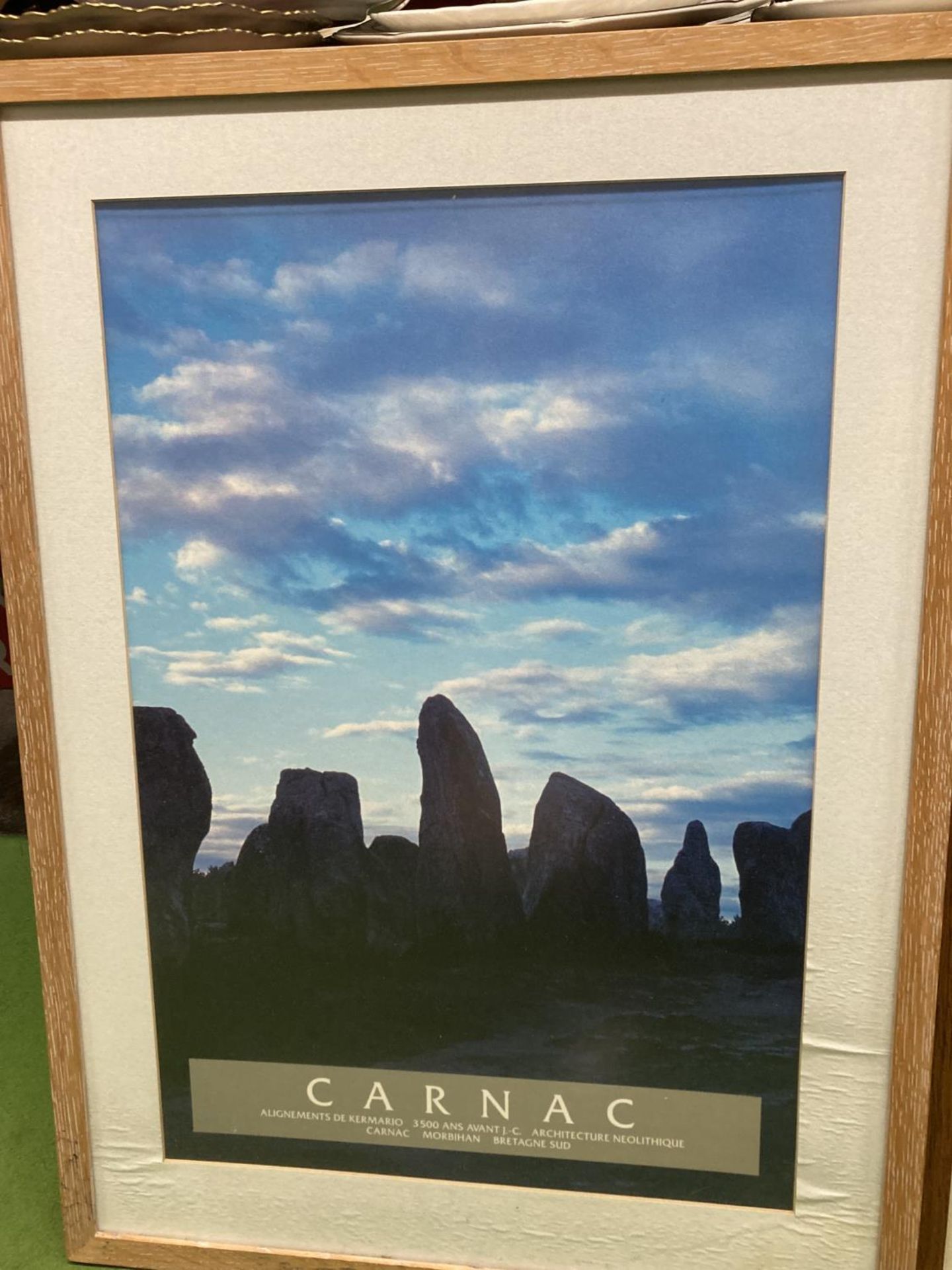 TWO FRAMED POSTERS OF NEOLITHIC RINGS, BRODGAR ON ORKNEY AND CARNAC IN BRITTANY - Image 3 of 3