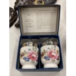 A BOXED PAIR OF ROYAL WORCESTER EGG CODDLERS