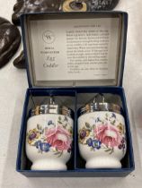 A BOXED PAIR OF ROYAL WORCESTER EGG CODDLERS