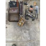AN ASSORTMENT OF ITEMS TO INCLUDE FURNITURE LEGS, BRACKETS AND SIGNS ETC