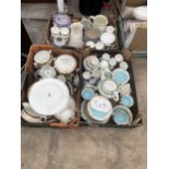 A LARGE ASSORTMENT OF CERAMIC ITEMS TO INCLUDE CUPS, SAUCERS AND TUREENS ETC