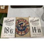 THREE VINTAGE SIGNS - TWO 'THE STANDARD' & A 'PLAYERS NAVY CUT' EXAMPLE