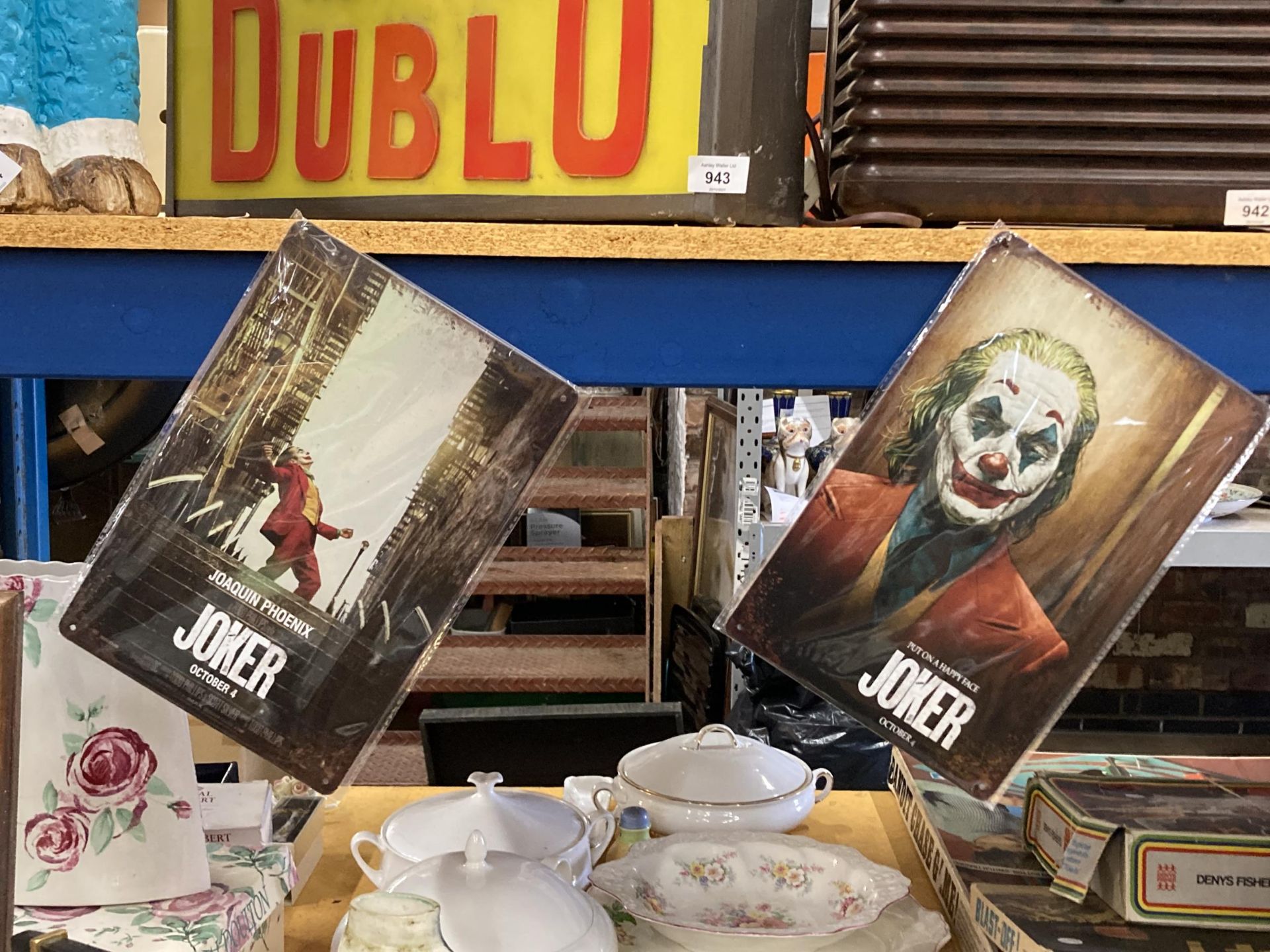 TWO JOKER TIN PLATE SIGNS