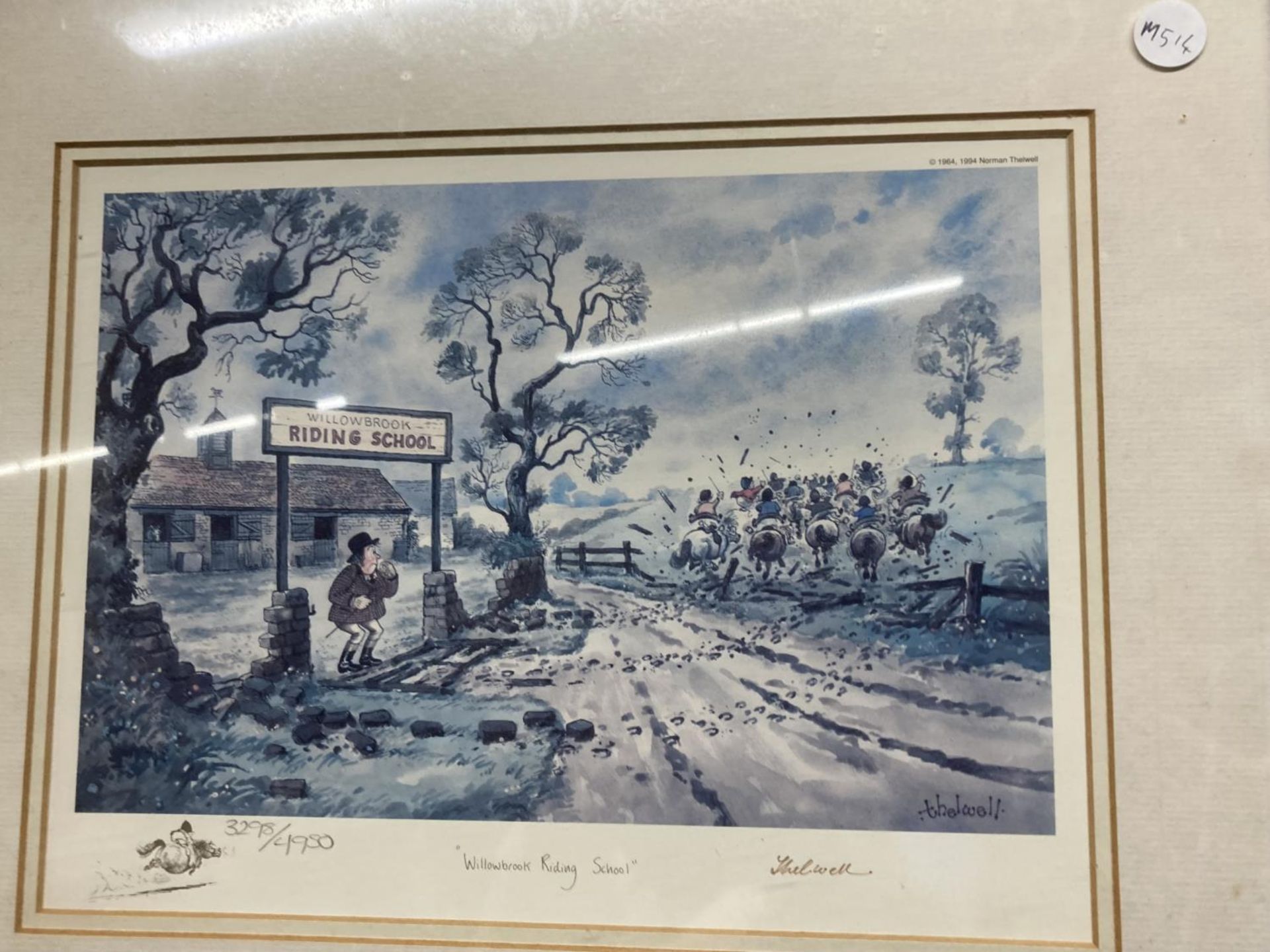 FOUR SIGNED LIMITED EDITION PRINTS BY THELWELL TO INCLUDE "WILLOWBROOK RIDING SCHOOL" "RODEO" " - Bild 5 aus 7