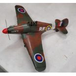 AN OVER-SIZED TIN PLATE WW2 FIGHTER, WING SPAN 50CM