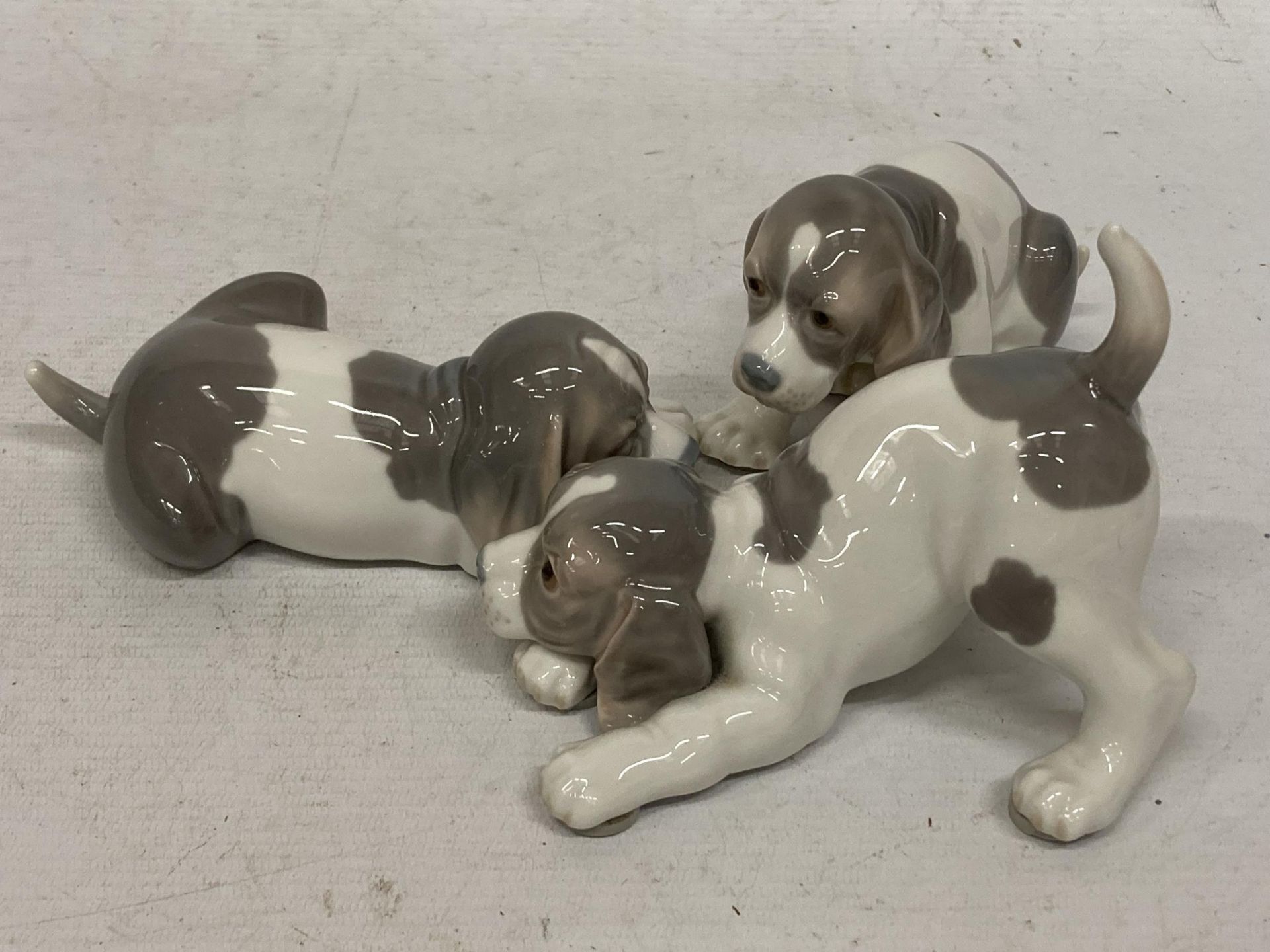 A GROUP OF THREE LLADRO PUPPY DOG FIGURES - Image 2 of 4