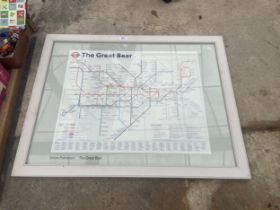 A FRAMED GREAT BEAR UNDERGROUND MAP