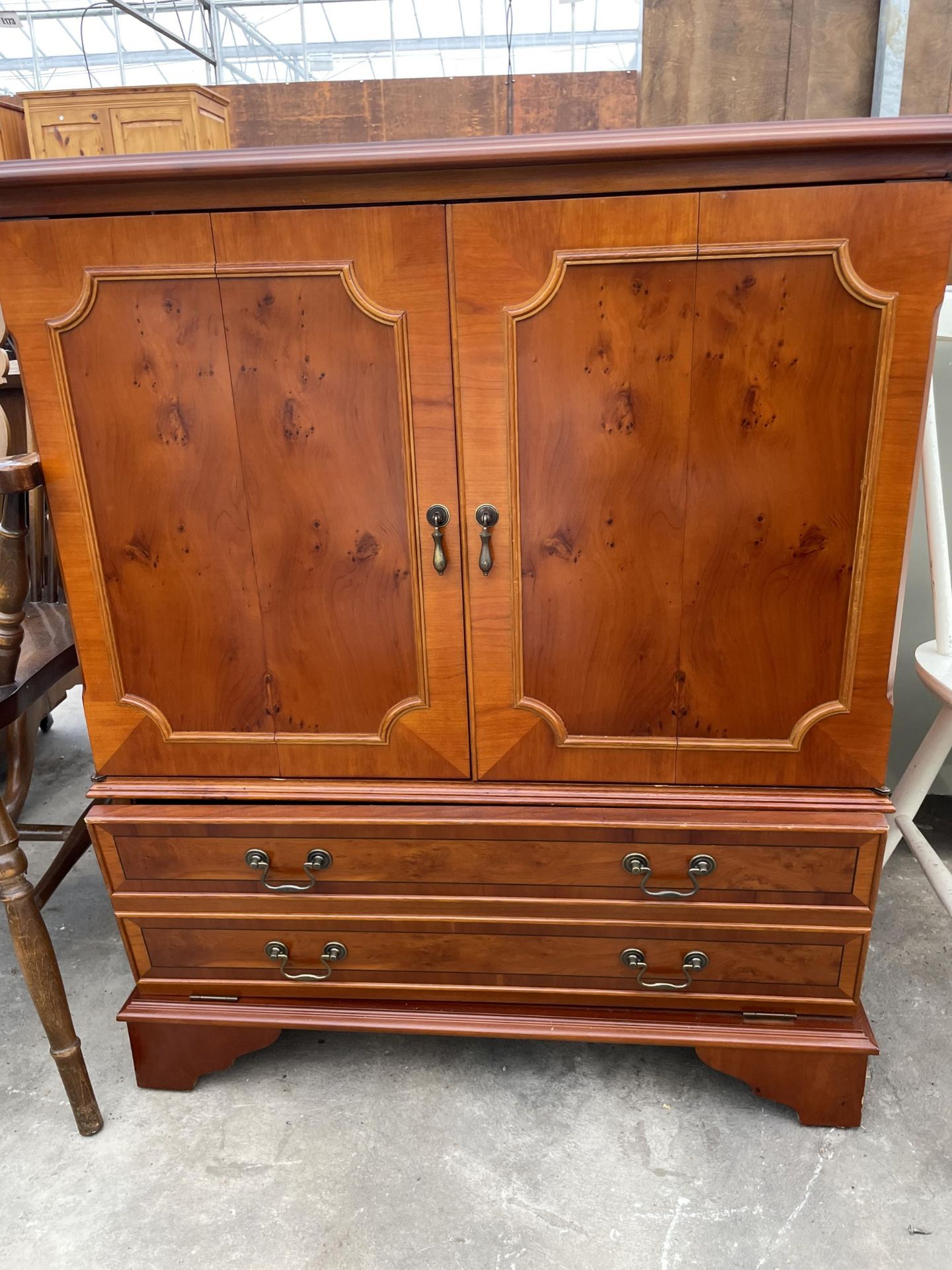 A YEW WOOD CABINET, 30.5" WIDE - Image 2 of 4