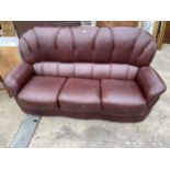 A MODERN LEATHER MANCINI THEE SEATER SETTEE