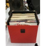 A RECORD CASE FULL OF ROCK AND POP SINGLES
