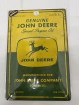 A 'JOHN DEERE' METAL SIGN 20CM X 30CM