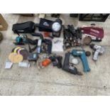 AN ASSORTMENT OF ITEMS TO INCLUDE COMPRESSOR TOOLS, TORCHES AND DRILL CHUCKS ETC