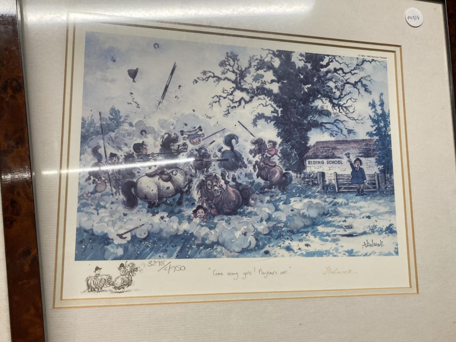 FOUR SIGNED LIMITED EDITION PRINTS BY THELWELL TO INCLUDE "WILLOWBROOK RIDING SCHOOL" "RODEO" " - Bild 6 aus 7