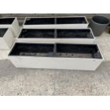 THREE MODERN LECHUZA FIBRE GLASS TROUGH PLANTERS WITH INSERTS (L:79CM)