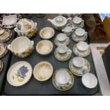 A QUANTITY OF CERAMIC DINNERWARE ITEMS TO INCLUDE PORTMEIRION 'POMONA' SERVING DISHES AND A FLAN