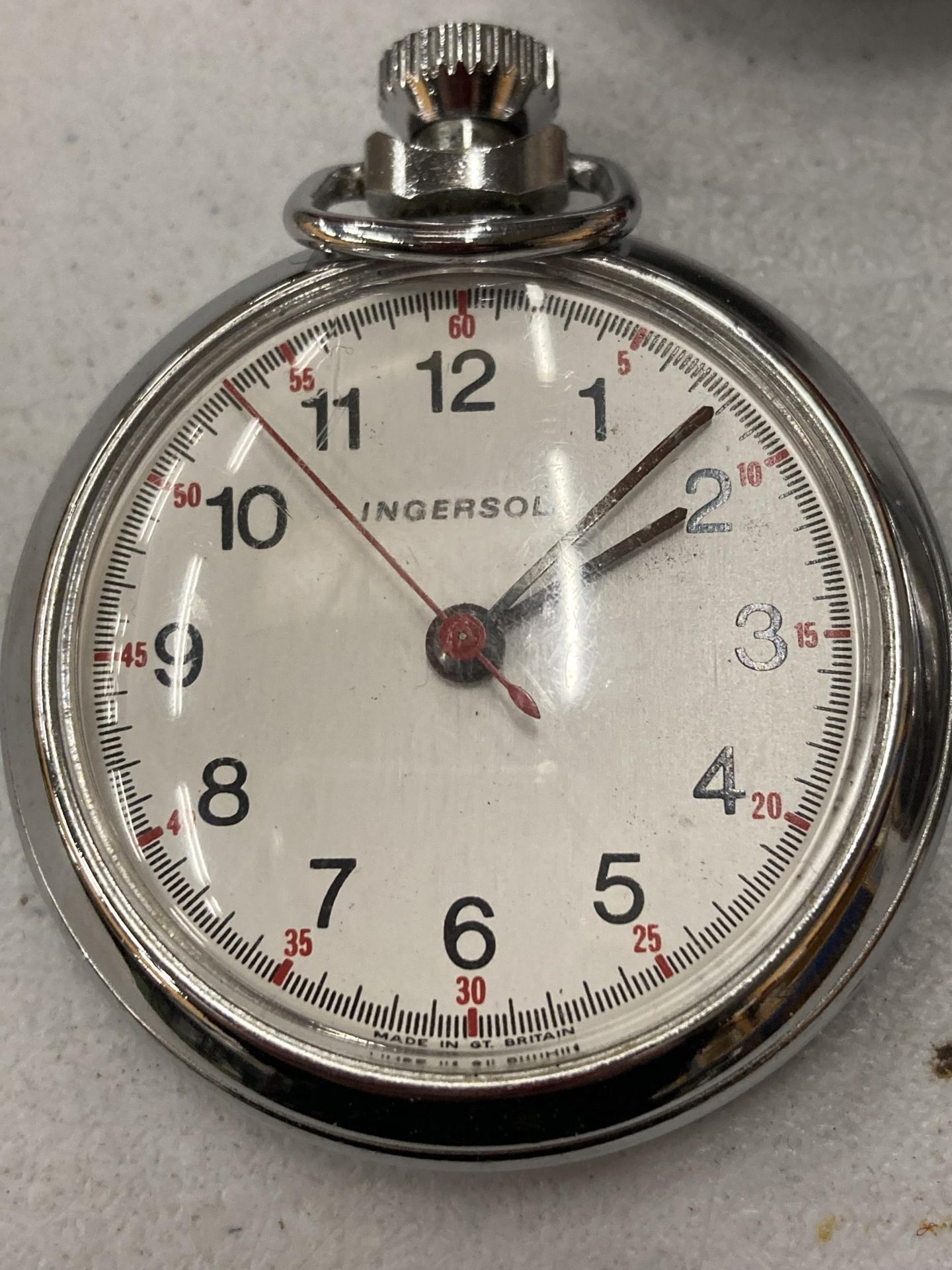 THREE VINTAGE INGERSOLL CHROME POCKET WATCHES, ALL BELIEVED WORKING - Image 4 of 5