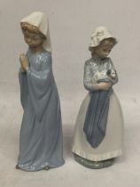 TWO NAO LLADRO FIGURES TO INCLUDE GIRL WITH A DOG