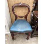 A VICTORIAN STYLE BALLOON BACK DINING CHAIR