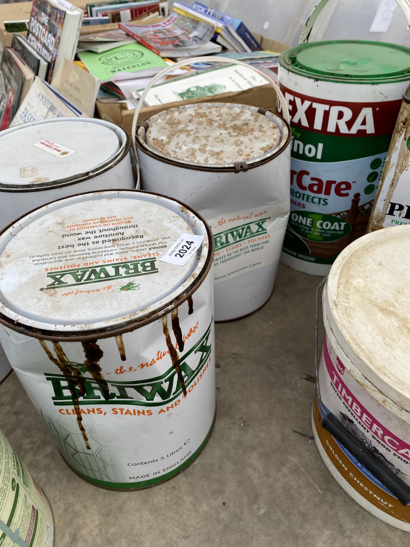 AN ASSORTMENT OF TINS OF PAINT, STAINS AND BRIWAX ETC - Image 3 of 4