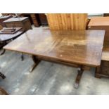 A REPRODUCTION OAK REFECTORY STYLE DINING TABLE, 66 X 31"