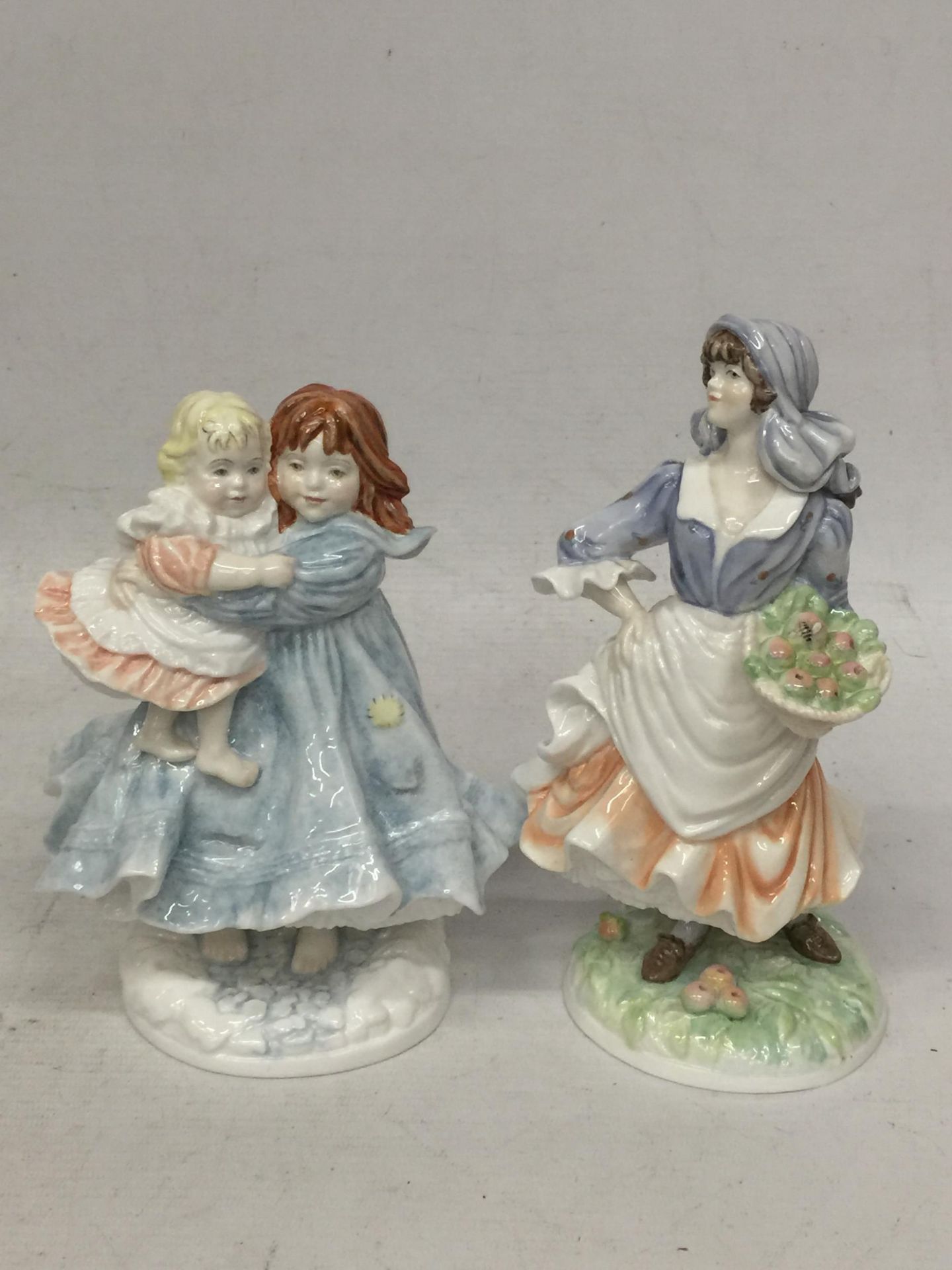 TWO LIMITED EDITION ROYAL WORCESTER FIGURES - 'LOVE' & 'ROSIE PICKING APPLES'