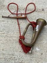 A COPPER BUGLE AND A COPPER HUNTING HORN