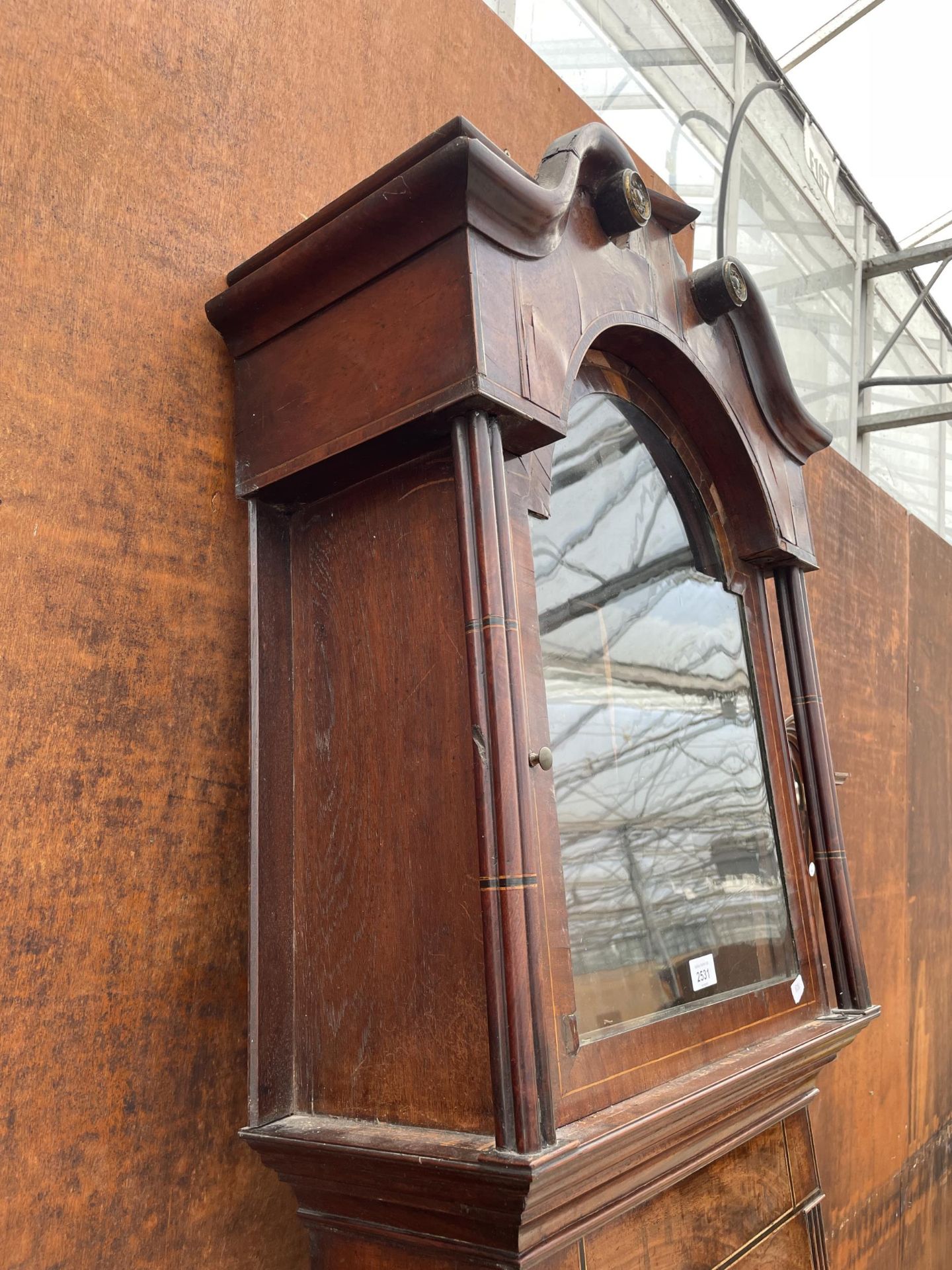 A 19TH CENTURY MAHOGANY AND INLAID LONGCASE CLOCK CASE - Image 2 of 7