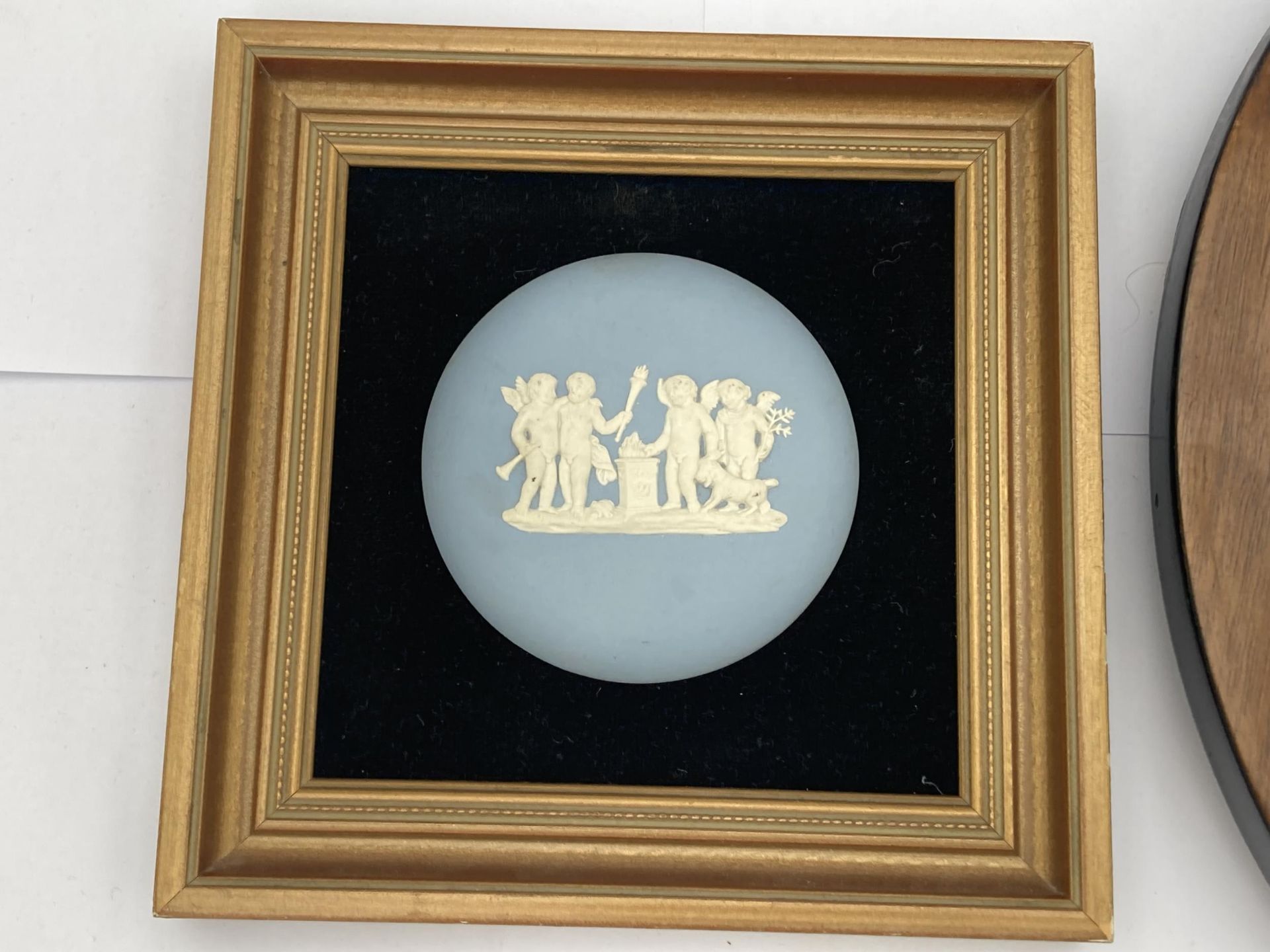 TWO FRAMED WEDGWOOD JASPERWARE PLAQUES - Image 2 of 5