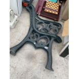 A PAIR OF DECORATIVE CAST BENCH ENDS