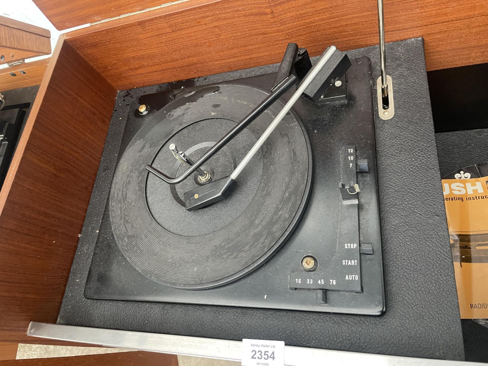 A RETRO TEAK RADIOGRAM WITH RECORD DECK AND BUSH SOLID STATE STEREO - Image 2 of 3