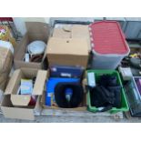 AN ASSORTMENT OF HOUSEHOLD CLEARANCE ITEMS TO INCLUDE KITCHEN ITEMS AND MAPS ETC