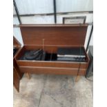 A RETRO TEAK RADIOGRAM WITH RECORD DECK AND BUSH SOLID STATE STEREO