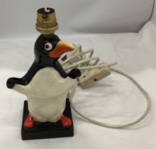 A CARLTON WARE GUINNESS PENGUIN CERAMIC TABLE LAMP