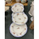 FIVE VICTORIAN HAND PAINTED BOWLS, DIAMETER 25CM