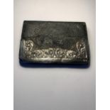 A SILVER AND LEATHER PURSE