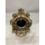 AN UNUSUAL HEAVY BRASS BATHYSPHERE/SUBMARINE WATCH HOLDER