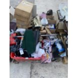 AN ASSORTMENT OF HOUSEHOLD CLEARANCE ITEMS TO INCLUDE DVDS AND GOLF CLUBS ETC