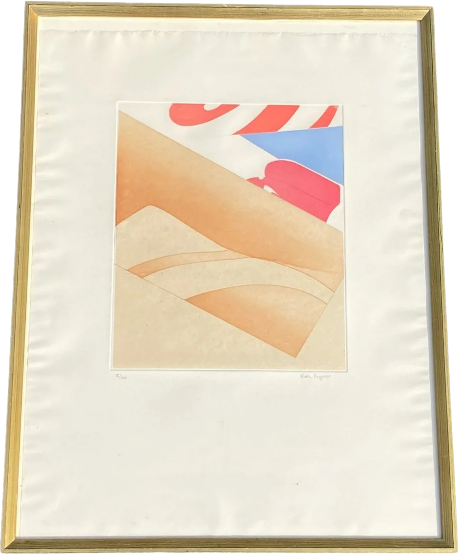 NOEL FIGNIER (FRENCH, BORN 1948), PENCIL SIGNED LIMITED EDITION (18/100) COLOURED ABSTRACT PRINT,