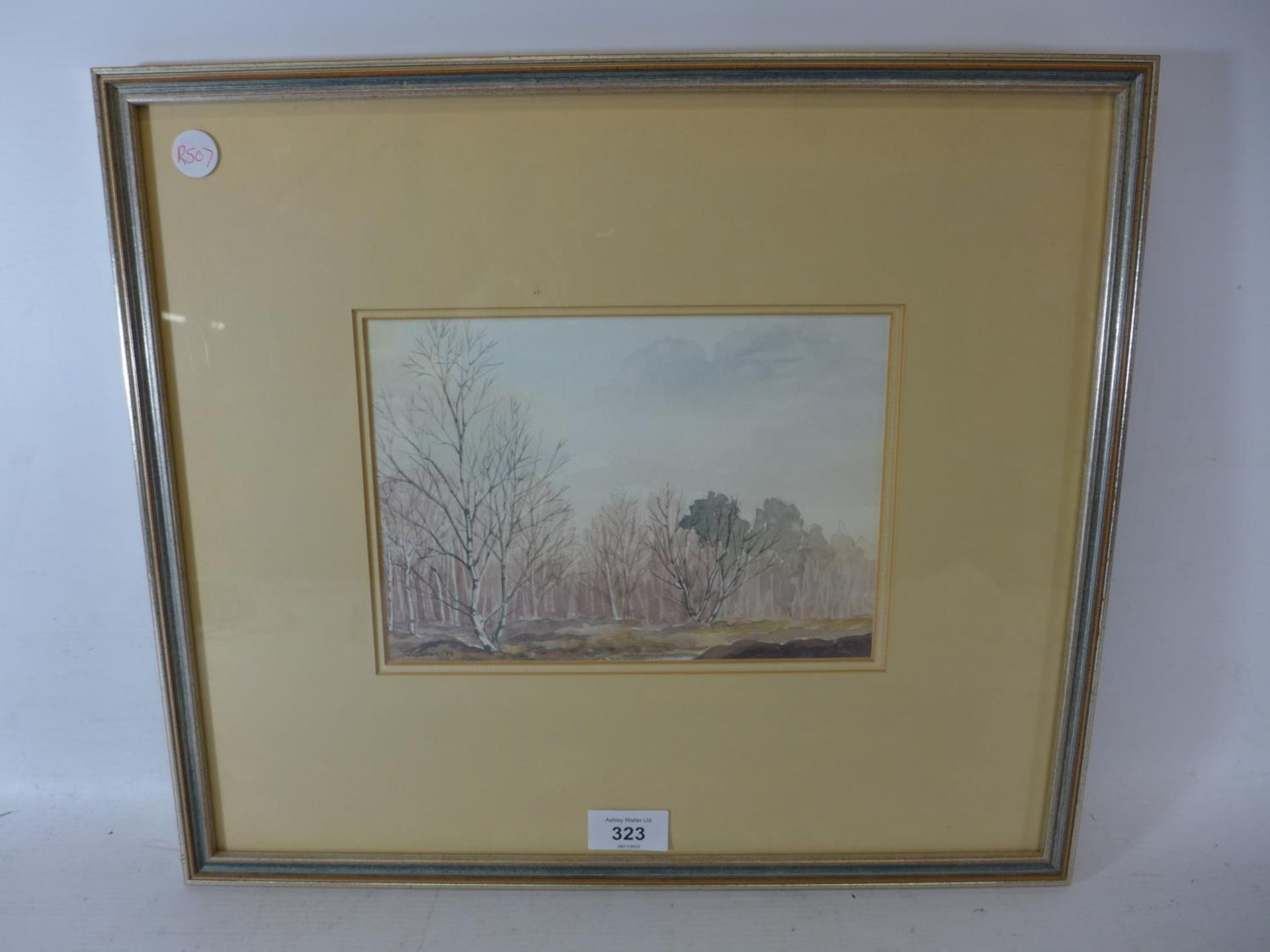 JULIET JONES (BRITISH 20TH/21ST CENTURY) 'LINDOW COMMON', WATERCOLOUR, SIGNED AND DATED 88, 15 X