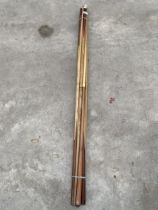 EIGHT VARIOUS SNOOKER CUES